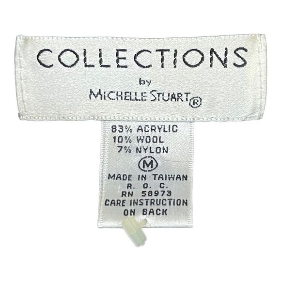 Collections Michelle Stuart Knit Black White Pencil Skirt Size M 90s Vintage - Picture 4 of 8